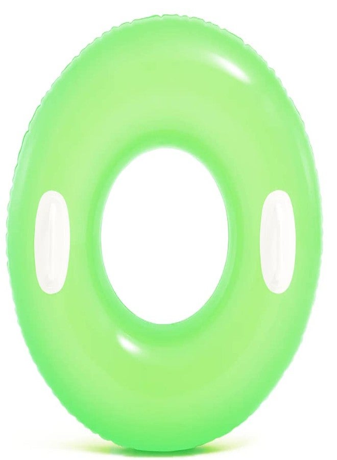 Jagmag® Neon Color Inflatable Rubber Swim Ring,Neon Pool Tube, Swimming Tube for Boys and Girls,High Gloss Swim Ring Tube with Handles, Pool Swim Tube with 2 Handles Size - 30''inch - Image 3